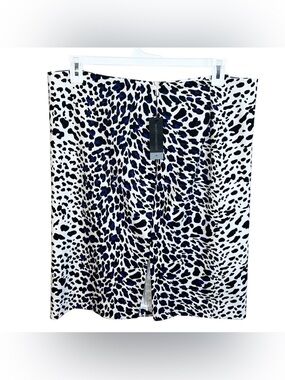 Worthington Cheetah Print Skirt Women’s XL White Blue Black